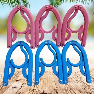 Picture of 6-Pcs Multicolor Smart Foldable Clothes Hanger for travel -Multicolor