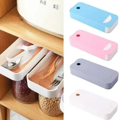 Picture of Drawer Under Table/ Hidden Plastic Desk Organizer Storage Box -Multicolor