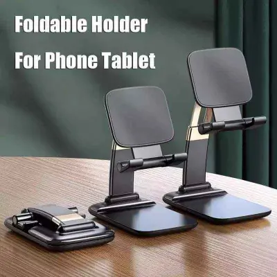 Picture of Adjustable Foldable Desk Phone Holder, Compatible With All Smart Phones & Tablets - Mobile Stand - Mobile Stand -Black