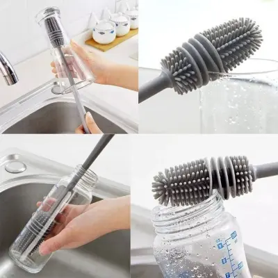 Picture of Silicone Bottle Cleaning Brush Bottle Cleaner for Washing Baby Bottles Handle Brush