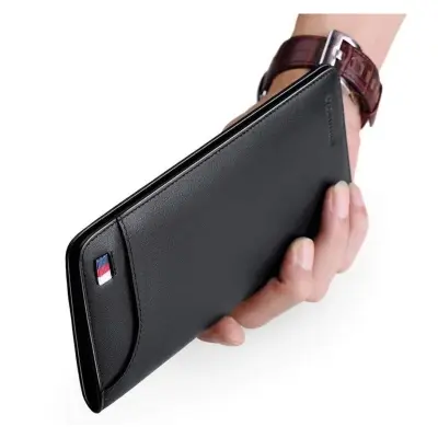 Picture of Multipurpose Mens Wallet Mobile Cover and Card Holder Long Wallet - Black -Black