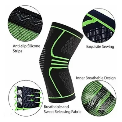 Picture of 1 Pcs Compression Knee Sleeves Knee Brace for Men & Women Knee Support for Running, Crossfit, Basketball, Pain Relief, Meniscus Tear Arthritis Faster Recovery Adjustable Strap -Multicolor