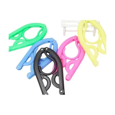 Picture of 04-Pcs Portable Folding Clothes Hanger Travel Accessories Plastic Foldable Clothes Drying Rack For Travel -Multicolor