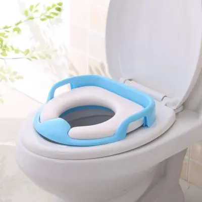 Picture of Baby Potty Sitting Ring with Handles Bathroom Trainer Closes tool Cover, Toilet Seat Safe Soft Training Seat