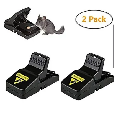 Picture of 2 pcs Mouse Trap, Mice Traps That Work Instantly Indoor Outdoor, Mice Safe and Reusable Small Mice and Mouse Snap Trap -Black