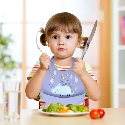 Picture of Silicone Baby Bibs with Food Catcher -Multicolor