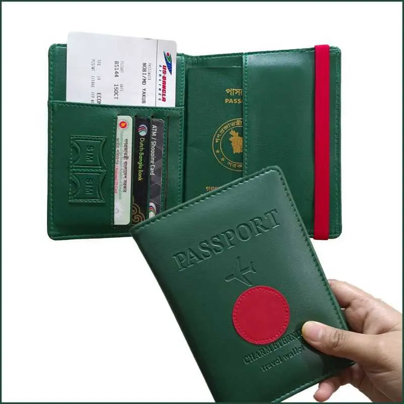Picture of Green Passport Cover Wallet -Multicolor