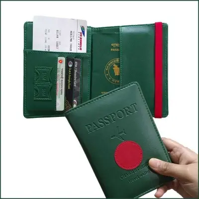 Picture of Green Passport Cover Wallet -Multicolor