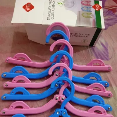 Picture of 6-Pcs Multicolor Smart Foldable Clothes Hanger for travel -Multicolor