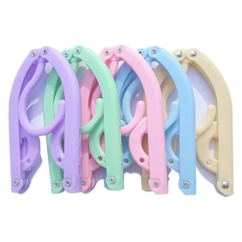 Picture of 3 pcs Travel Hangers Folding Clothes Hangers Cloth Hanger Portable Folding Clothes Hangers Cloth Hanger Rack Travel Accessories Foldable Clothes Drying Hanger -Multicolor