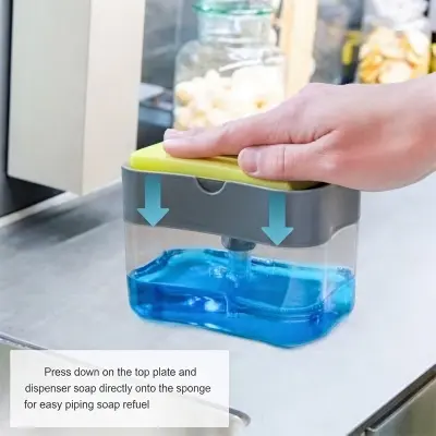 Picture of Liquid Soap Dispenser Soap Pump Sponge Caddy -Multicolor