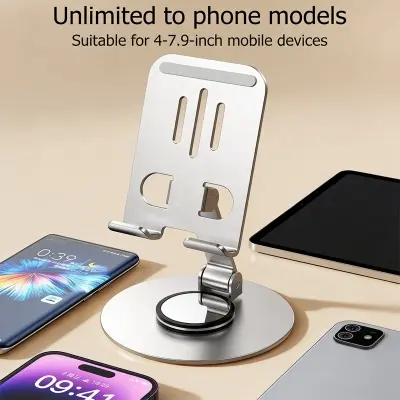 Picture of K72 720/360 Rotate Aluminum Alloy Portable Tablet Holder For iPad Adjustable Flexible Folding Lazy Desktop Live Mobile Phone Stand Mount -Multicolor