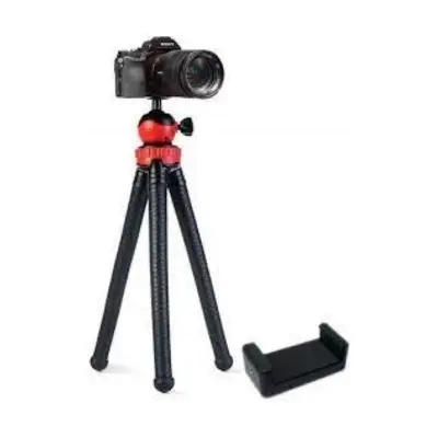 Picture of Flexible Gorillapod Tripod with 360° Rotating Ball Head Tripod for All DSLR Cameras(Max Load 2 kgs) And Mobile Phones With Free Heavy Duty Mobile Holder Tripod -Black