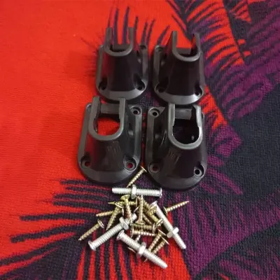 Picture of 4 Piece (With Nut Bolt) Portable Desk Foldable Laptop Table Leg Brackets/ Connector -Black