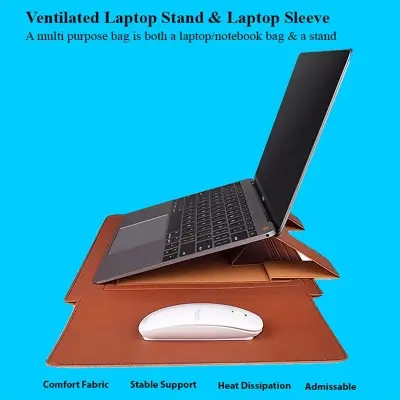 Picture of PU Leather Sleeve Case Laptop Bag With Stand and mouse pad/ Mac Notebook Case 13/14 Inch -Multicolor