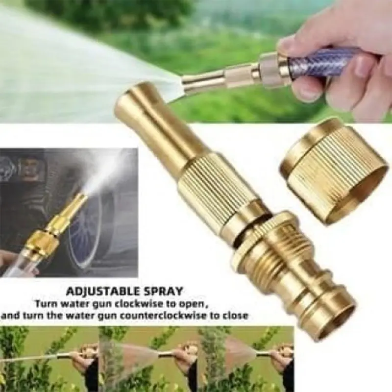 Picture of High Pressure Water Gun Household Pure Copper Direct Spray Gun Flower Watering Tool Adjustable Pressure Washer -Multicolor