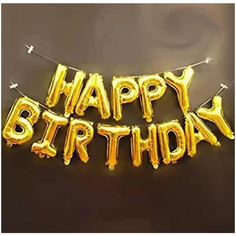 Picture of Happy Birthday Foil Banner 13 Piece - Birthday Decoration/Happy Birthday Foil Balloon Banner Big Size Letter Multicolor -Multicolor