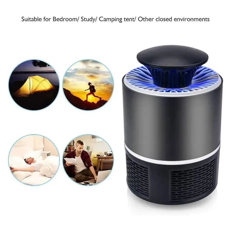 Picture of Mosquito Killer USB Electronics Mosquito Killer Trap Moth Fly Wasp LED Night Light Lamp Bug Insect Lights Killing Pest Zapper Repeller 365nm -Black