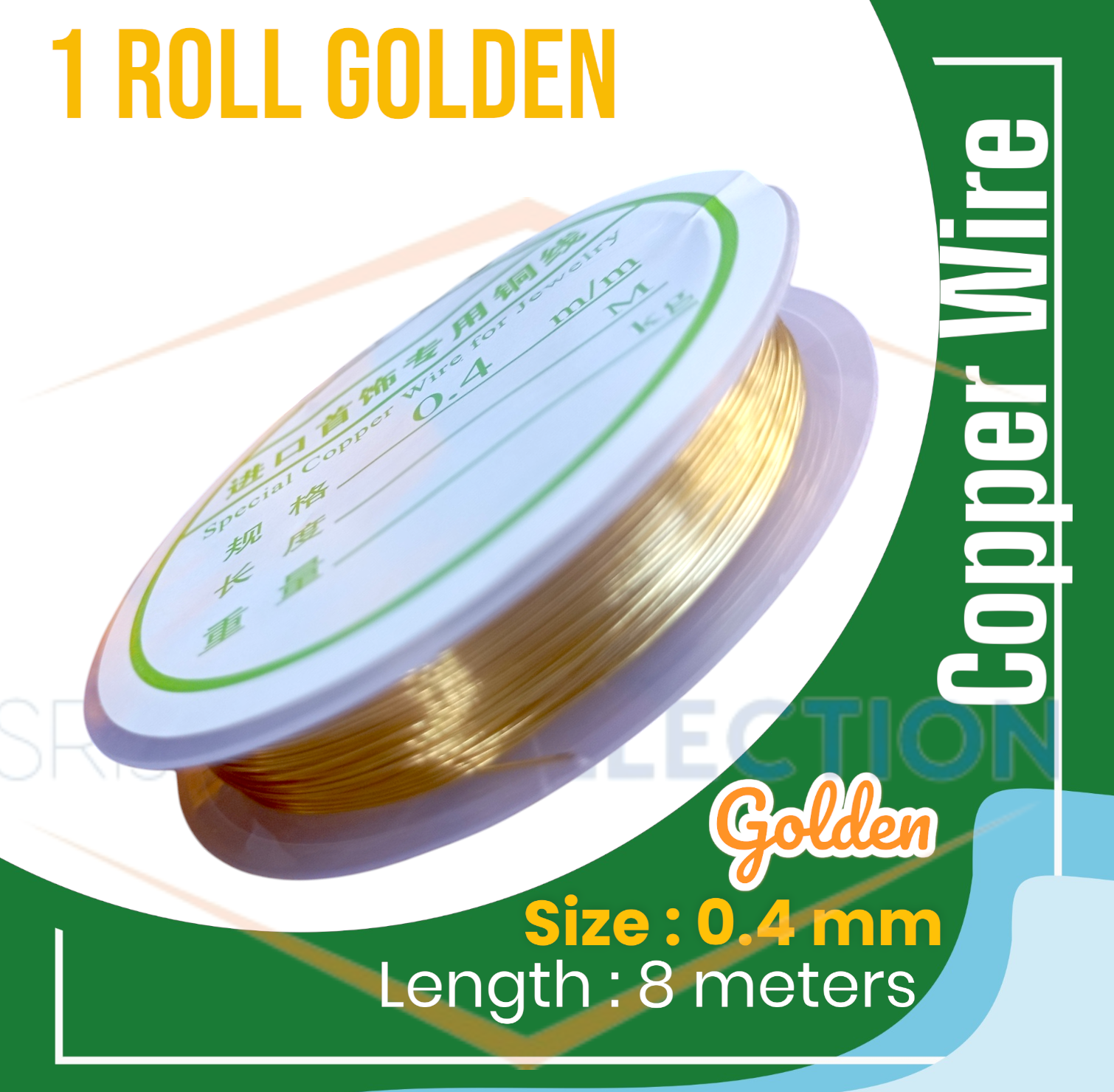 Picture of 0.4mm Silver-Golden Color Jewelry Copper Wire for Beading Wire Craft Jewelry Wire Tarnish Resistant for Jewelry Making