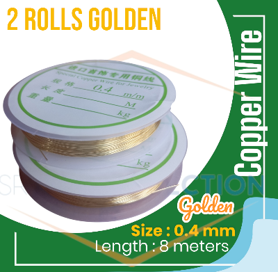 Picture of 0.4mm Silver-Golden Color Jewelry Copper Wire for Beading Wire Craft Jewelry Wire Tarnish Resistant for Jewelry Making
