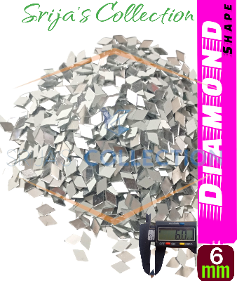Picture of 6mm (0.6 cm) Rhombus Shape Mirror for Lippan Art, Embroidery Works in Any Other Clothes, Jewellery Making, Arts & Crafts Mosaic Tiles