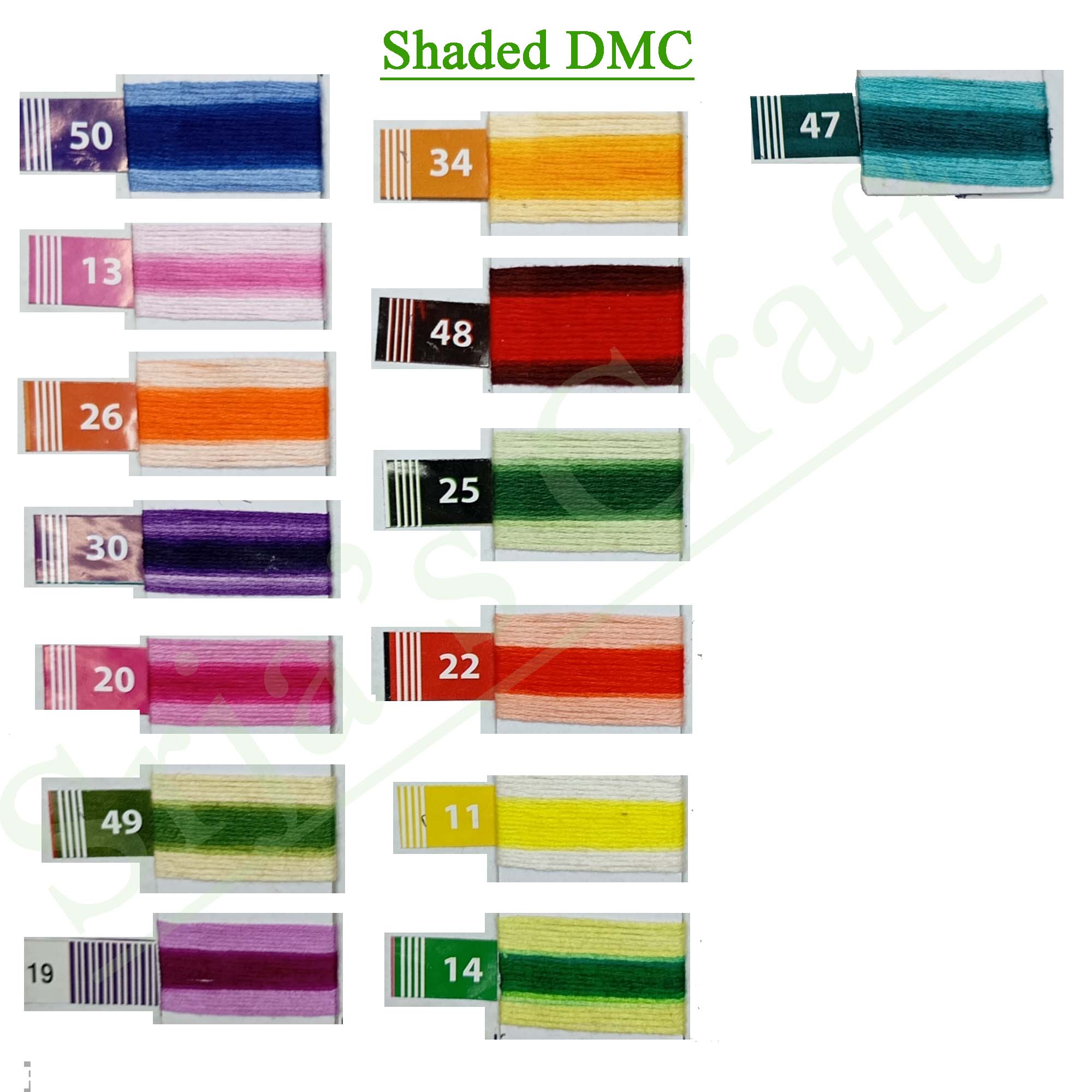Picture of DMC Shaded Color Thread for Cross Stitch Threads Bracelet Yarn Craft Floss Embroidery Floss 12/16 Pieces Set