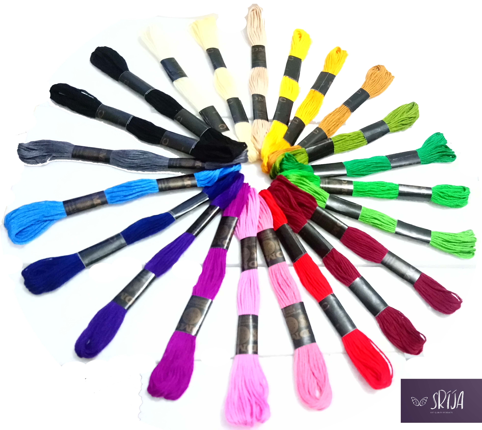 Picture of Sri DMC Embroidery Floss Embroidery Floss Cross Stitch Thread / DMC Thread For Embroidery 6 line thread Cotton Embroidery Thread