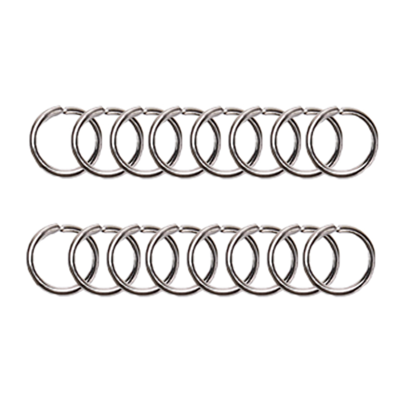 Picture of 12 pieces Key Rings with Chain Metal Split Rings for Crafts 25mm with 30 mm Chains Open Jump Ring