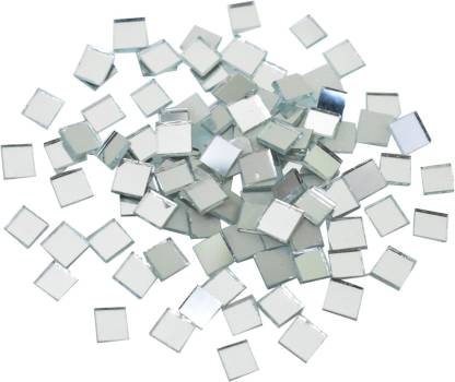 Picture of 6 mm Square Shape Glass Mirror Kit - Jewelry Making, Lippan Art Work - Embroidery Craft Work, Mosaic Art, Stone Mirror Beads – Kids, School Projects