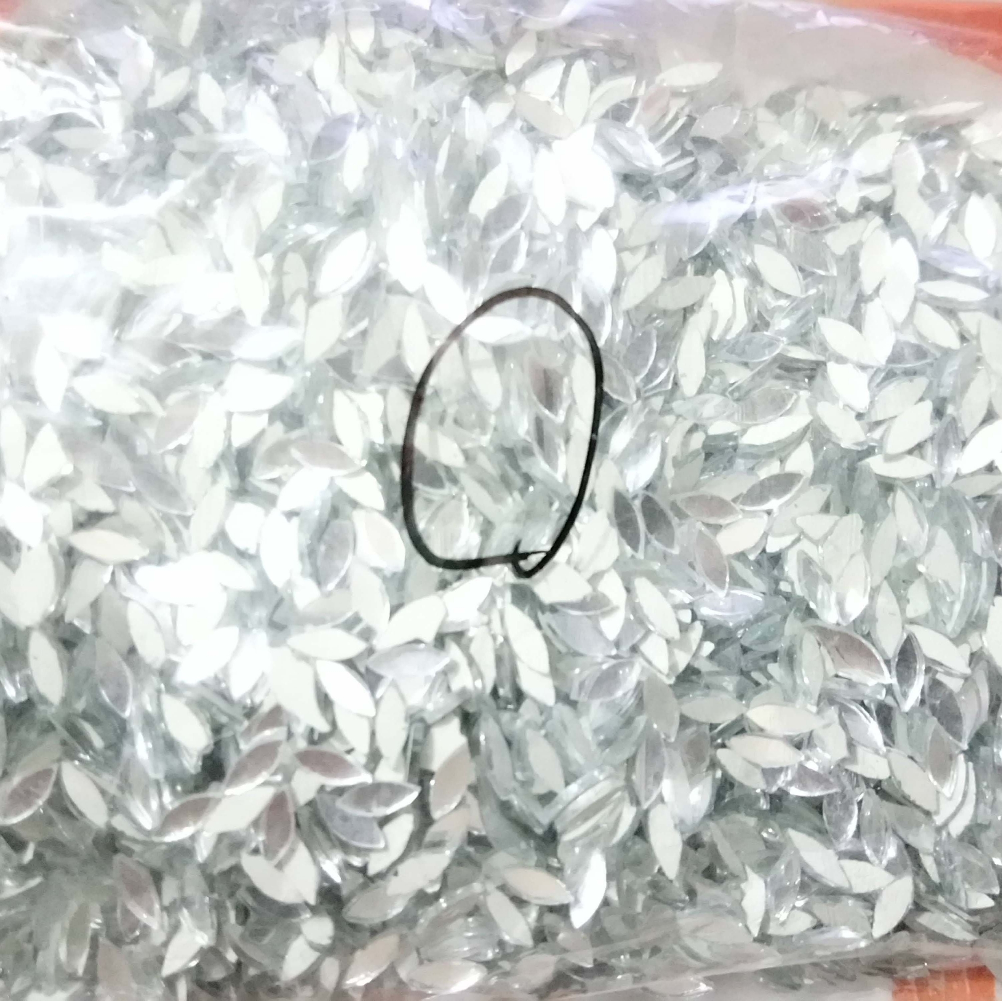 Picture of 3mm | Zero size Eye Shape Mirror for Embroidery Works in Any Other Clothes, Jewellery Making, Lippan Arts & Crafts Mosaic Tiles 3x7 mm