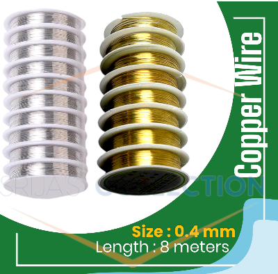 Picture of 1 Rolls 0.4MM Silver/Golden Color Jewelry Wire Beading Wire Craft Jewelry Wire Tarnish Resistant Copper Beading Wire for Jewelry Making