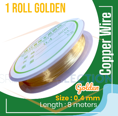 Picture of 1 Rolls 0.4MM Silver/Golden Color Jewelry Wire Beading Wire Craft Jewelry Wire Tarnish Resistant Copper Beading Wire for Jewelry Making