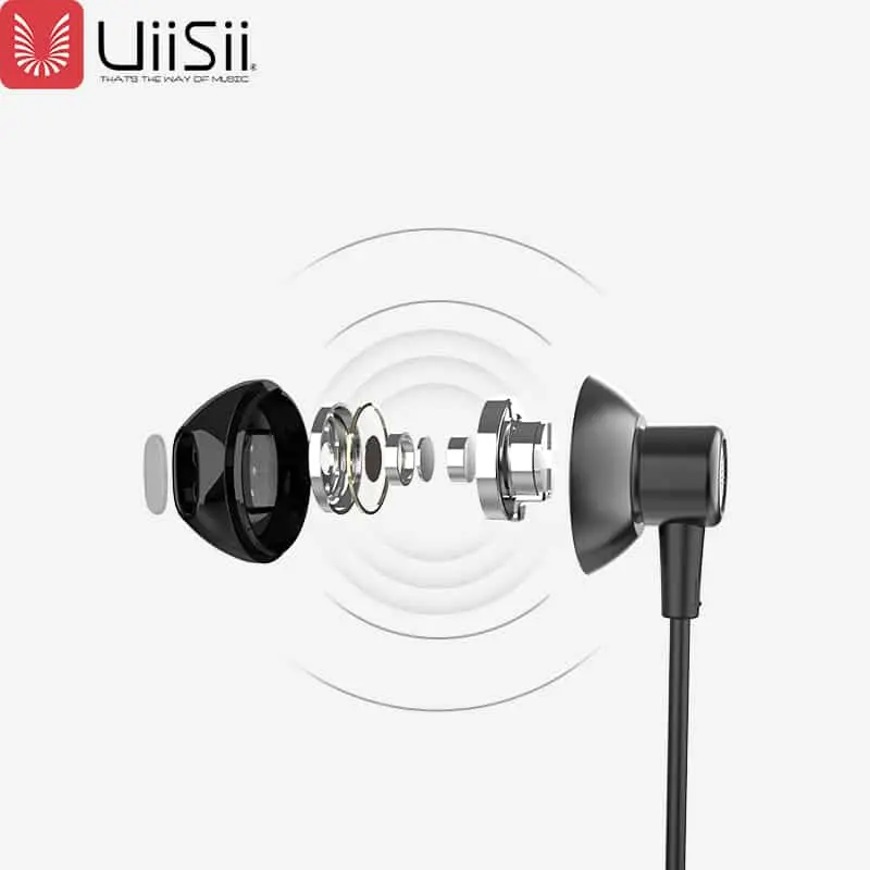 Picture of UiiSii HM12 Deep Bass Good Treble Earphones Super Bass Stereo And Dynamic In-Ear Headphones With Pouch Bag(Black)