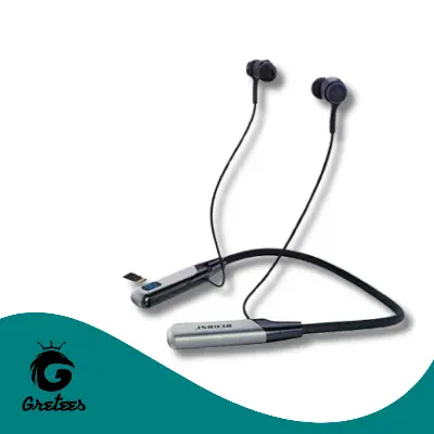 Picture of Regrsi wireless Neckband Bluetooth Earphone RE-NY060 Charging backup 200 Hours Hesdphones(Black)
