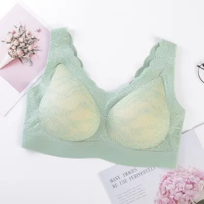 Picture of Lace Padded Seamless Soft Push Up Sports and Sleeping bra(Multicolor)