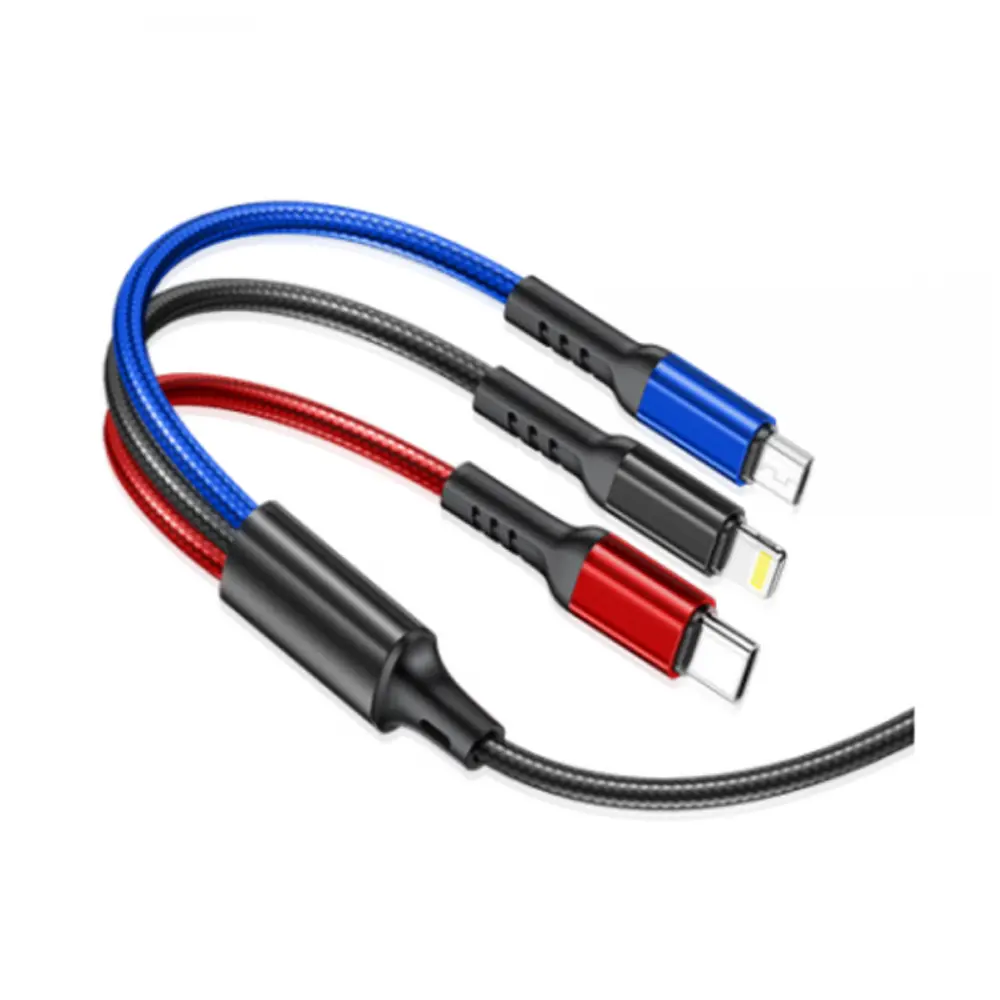 Picture of Awei 3 In 1 Usb Cable Cl-971 For Micro Lightning Cable Type-C(Multicolor)