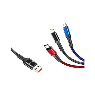Picture of Awei 3 In 1 Usb Cable Cl-971 For Micro Lightning Cable Type-C(Multicolor)