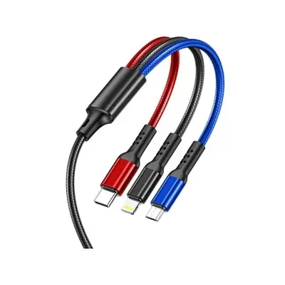 Picture of Awei 3 In 1 Usb Cable Cl-971 For Micro Lightning Cable Type-C(Multicolor)