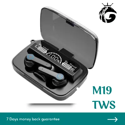 Picture of M19 Earbuds TWS Earphone Intelligent Touch Control Wireless Bluetooth 5.1 Headphones(Black)