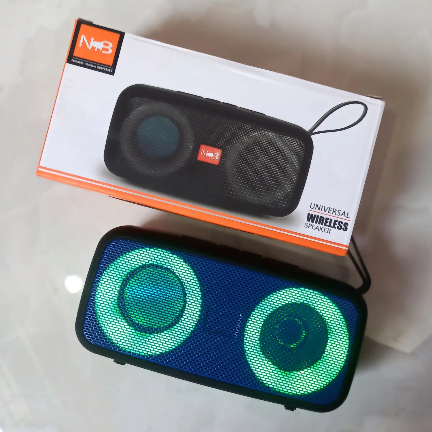 Picture of NB-051 Bluetooth, USB, SD Card & FM Radio Supported 1200mAh Battery Deep Bass RGB Colorful Lighting Speaker(Black)