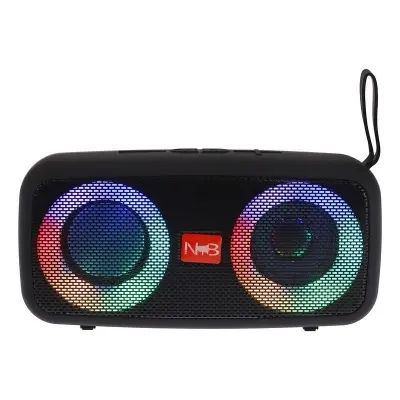 Picture of NB-051 Bluetooth, USB, SD Card & FM Radio Supported 1200mAh Battery Deep Bass RGB Colorful Lighting Speaker(Black)