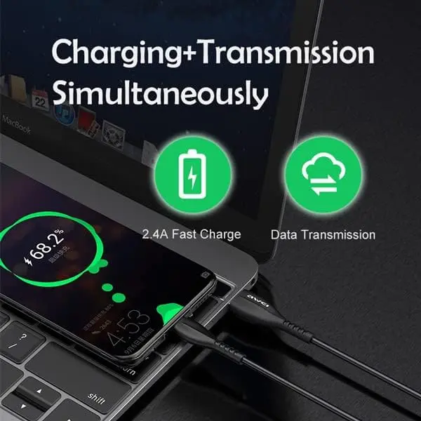 Picture of Awei CL-115T Data Cable for Type-C 2.4A Fast Charging Cable(Black)