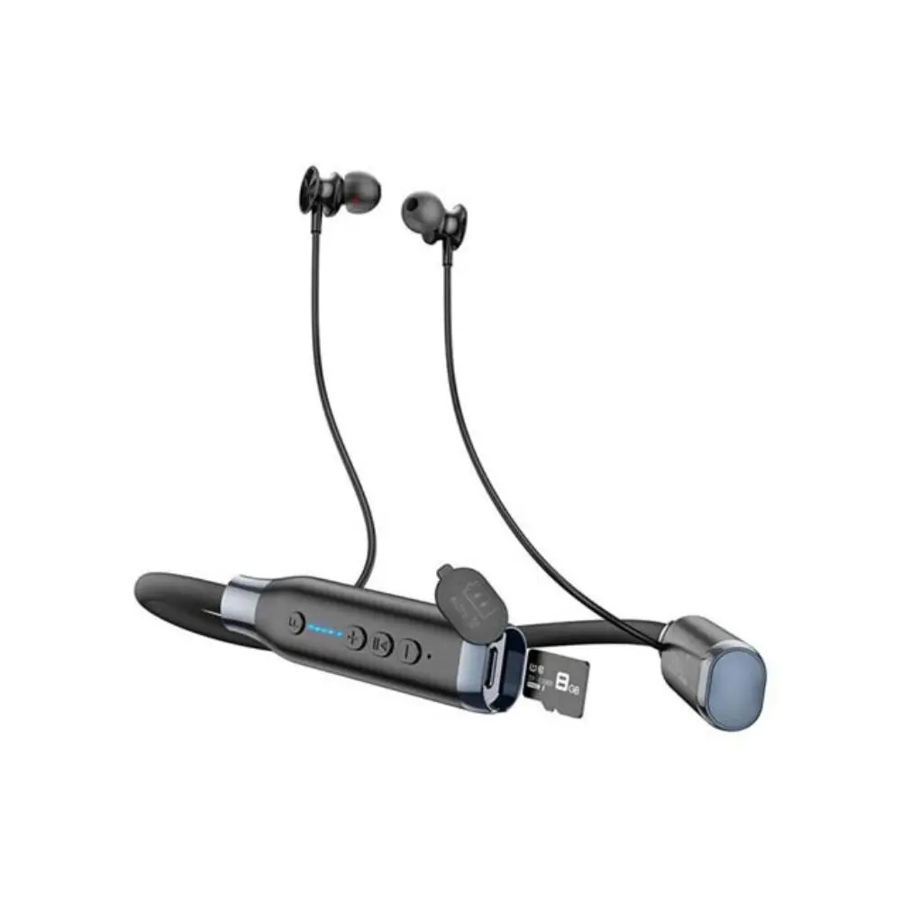 Picture of ES62 Dual Play Bluetooth Neckband, 120 Hours Music Time Pretty Neck-Hang Wireless Headphones(Black)
