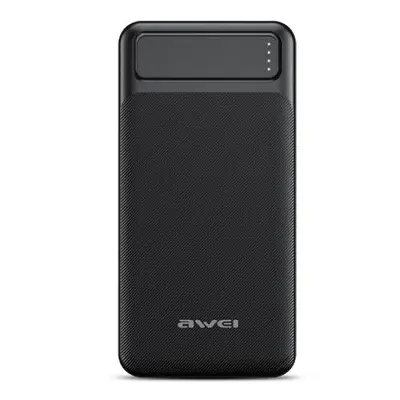 Picture of Awei P6K 20000mAh Fast Charging Dual USB Port Powerbank Micro USB and Type C Input Power Bank Black(Black)