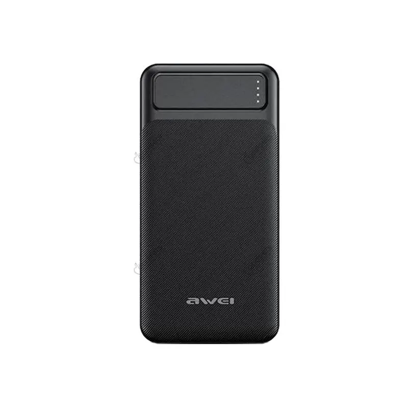 Picture of Awei P6K 20000mAh Fast Charging Dual USB Port Powerbank Micro USB and Type C Input Power Bank Black(Black)