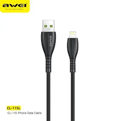 Picture of Awei CL-115L Data Cable for Lightning 2.4A Fast Charging Cable(Black)
