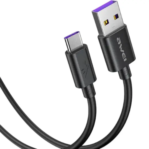 Picture of Awei CL-113T 5A Type-C Fast Charging 0.3 Meter Short Cable for Power bank(Black)