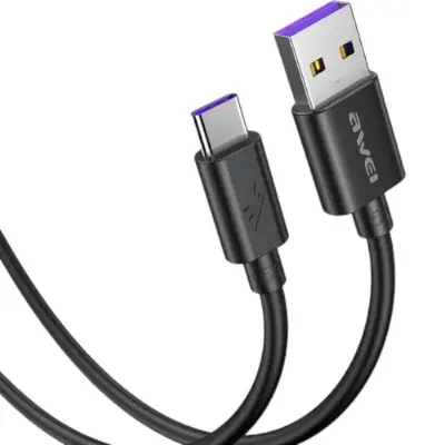 Picture of Awei CL-113T 5A Type-C Fast Charging 0.3 Meter Short Cable for Power bank(Black)