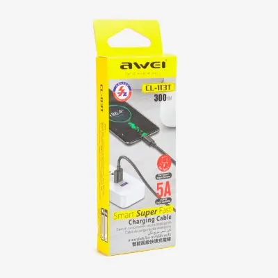 Picture of Awei CL-113T 5A Type-C Fast Charging 0.3 Meter Short Cable for Power bank(Black)