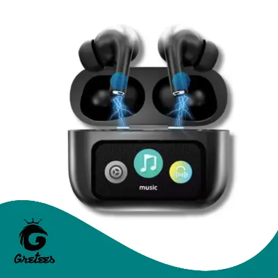 Picture of App Version A9 Pro Touch Screen Display Airpods with ANC ENC TWS Earbuds iOS and Android App Supported Airpods